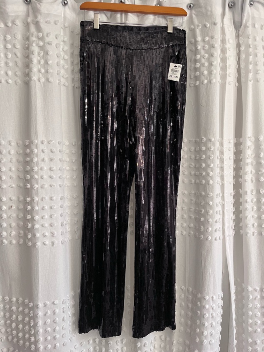 INC Macy’s Deep Black Sequin Pants Size SP
